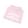💖 "femme fierce" hoodie pink & white unisex heavy blend™ sweatshirt cozy, bold & stylish 💖